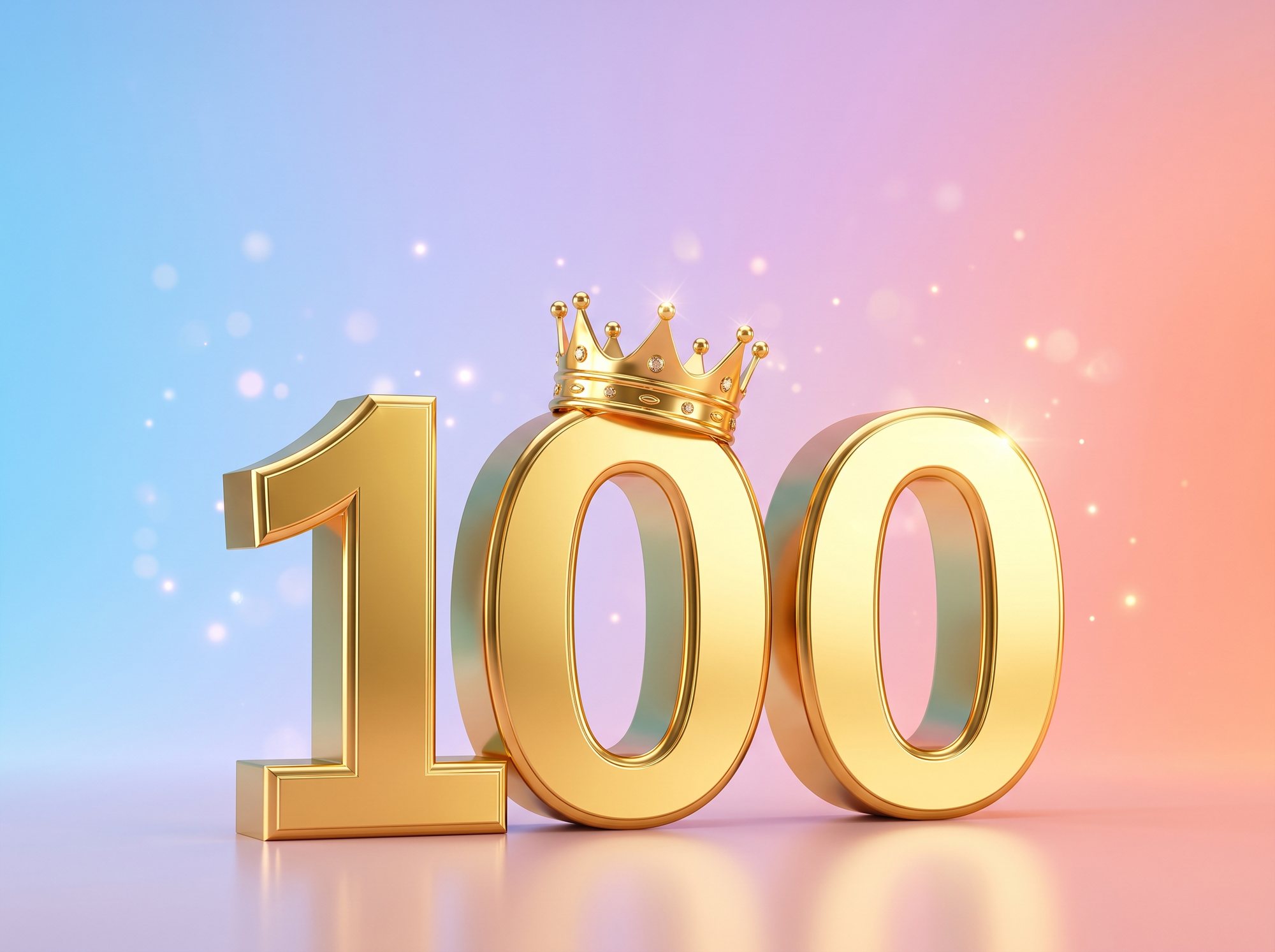 왕관을 쓴 황금 숫자 100
